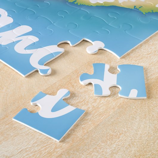 アイスランドヴィンテージ旅行便のポスター ジグソーパズル (側面)