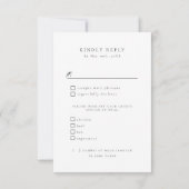 アイスランド冬の結婚式の食事の選択肢RSVP 出欠カード (裏面)