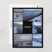 アイスランド冬景色コラージュ ポストカード (正面/裏面)