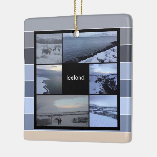 アイスランド冬景色 セラミックオーナメント (左)