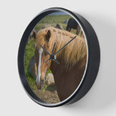 アイスランド北東部のアイスランドの馬 壁時計 (傾斜)