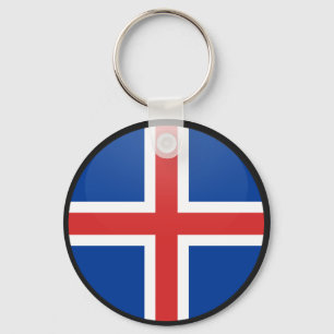 アイスランド品質国旗の円 キーホルダー