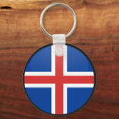 アイスランド品質国旗の円 キーホルダー (正面)
