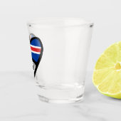 アイスランド国コード国旗のハート、ISL ショットグラス (右)
