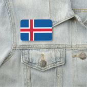 アイスランド国旗が付いた愛国的な名前タグ 名札 (インサイチュ)