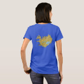 アイスランド国旗と地図dk Tシャツ (裏面フル)