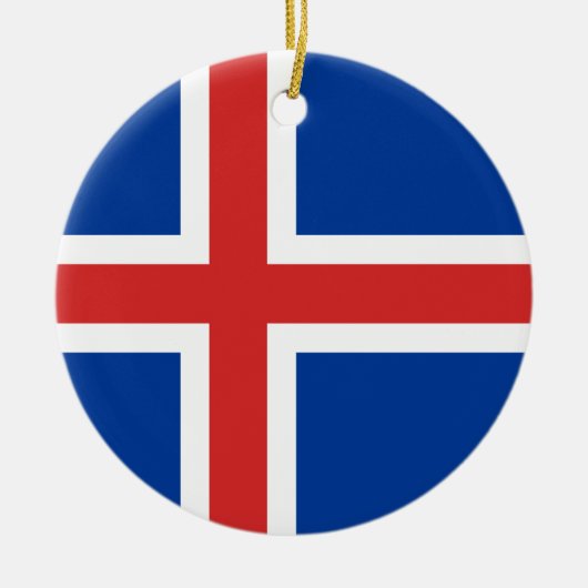 アイスランド国旗のオーナメント セラミックオーナメント (正面)