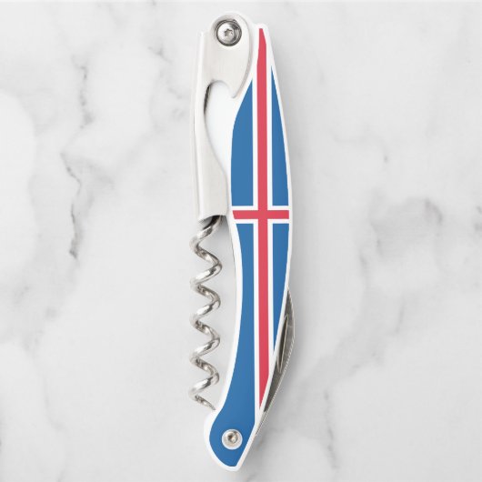 アイスランド国旗のコルク抜き ソムリエナイフ (正面)