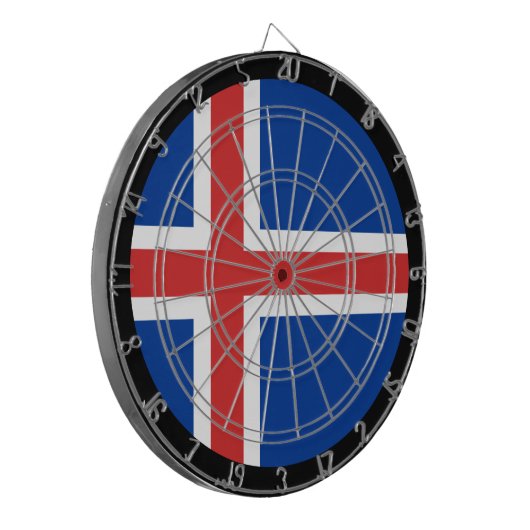 アイスランド国旗のダーツボード&ダーツ/ゲームボード ダーツボード (正面左)