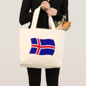 アイスランド国旗のトートバッグ ラージトートバッグ (正面(商品))