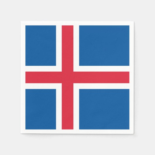 アイスランド国旗のナプキン スタンダードカクテルナプキン (正面)