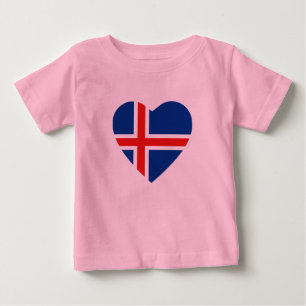 アイスランド国旗のハートTシャツ ベビーTシャツ