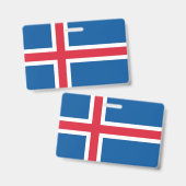 アイスランド国旗のバッジ バッジ (Front & Back)