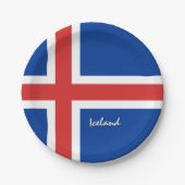 アイスランド国旗のプレート、パーティー、スポーツ、アイスランド ペーパープレート (正面)