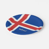 アイスランド国旗のプレート、パーティー、スポーツ、アイスランド ペーパープレート (アングル)