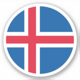 アイスランド国旗の丸シール シール