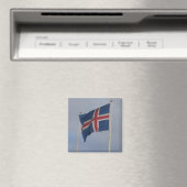 アイスランド国旗の四角い磁石 マグネット (インサイチュ (食洗機))