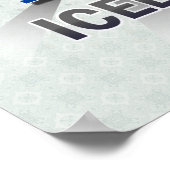 アイスランド国旗の地図2.0 ポスター (角)