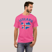 アイスランド国旗の地図 Tシャツ (正面フル)