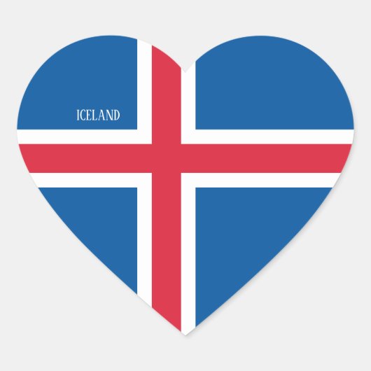 アイスランド国旗の壮麗な愛国心 ハートシール (正面)