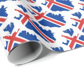 アイスランド国旗の折り返し紙 ラッピングペーパー (ロールコーナー)