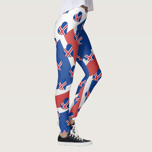 アイスランド国旗の色が大好きおもしろい レギンス (右)