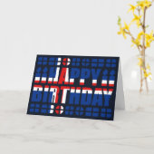 アイスランド国旗の誕生日カード カード (黄色い花)