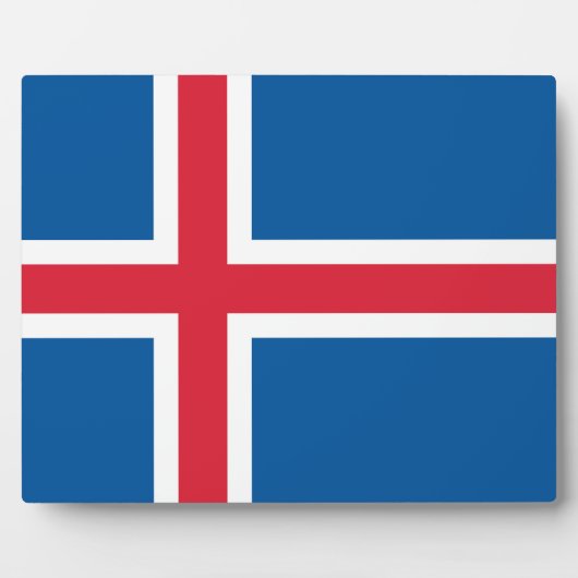 アイスランド国旗の額 フォトプラーク (正面)