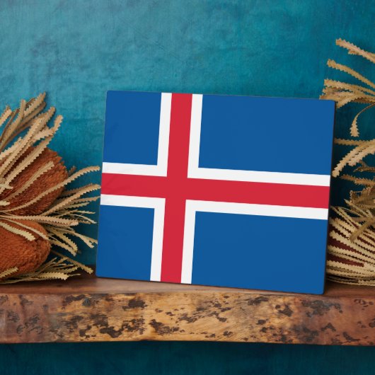 アイスランド国旗の額 フォトプラーク (側面)