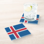 アイスランド国旗を持つガラスコースター ガラスコースター (アングル)