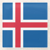 アイスランド国旗を持つガラスコースター ガラスコースター (正面)