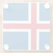 アイスランド国旗を持つガラスコースター ガラスコースター (裏面)