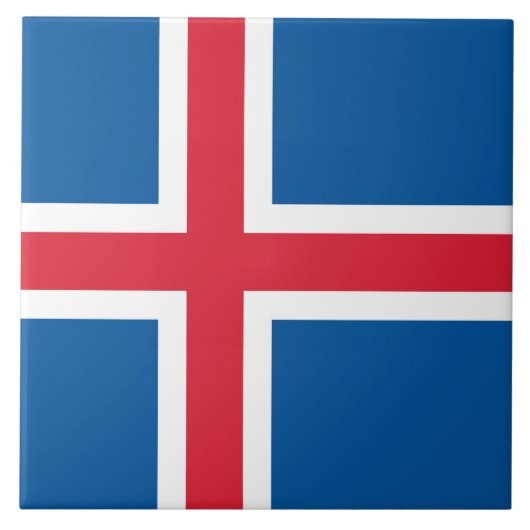 アイスランド国旗を持つタイル タイル (正面)