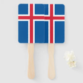 アイスランド国旗を持つハンドファンのセット ハンドファン (正面&裏面)