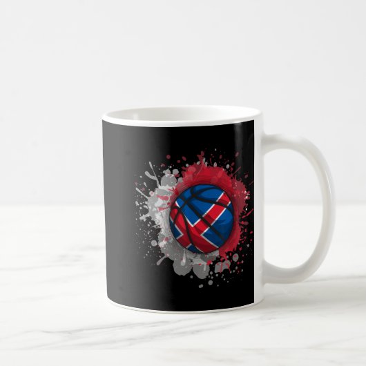 アイスランド国旗を持つバスケットボール コーヒーマグカップ (右)