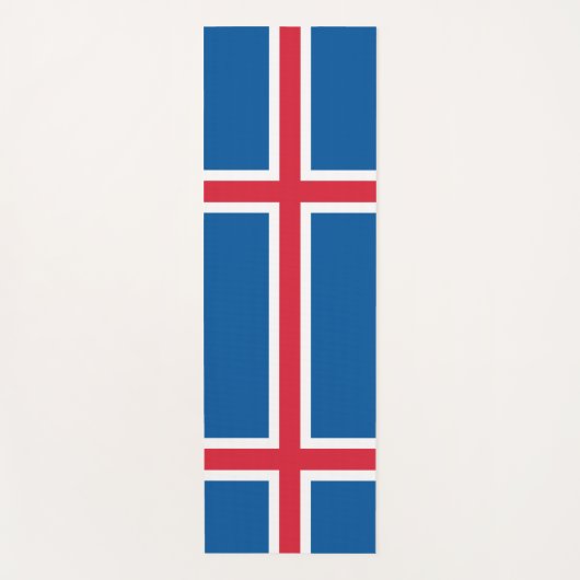 アイスランド国旗を持つ愛国的なヨガマット ヨガマット (正面)