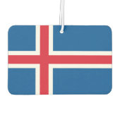 アイスランド国旗を持つ車の新入生 カーエアーフレッシュナー (裏面)