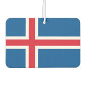 アイスランド国旗を持つ車の新入生 カーエアーフレッシュナー (正面)