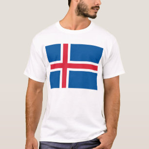 アイスランド国旗を持つTシャツ Tシャツ