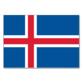 アイスランド国旗を掲げた愛国的なテーブルカード テーブルナンバー (正面)