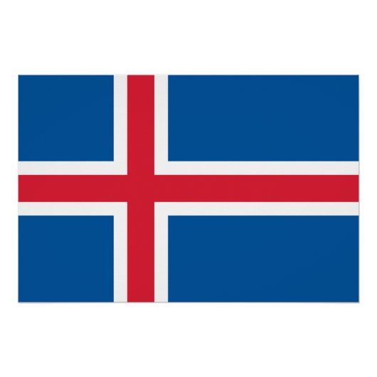 アイスランド国旗を掲げた愛国的ポスター ポスター (正面)