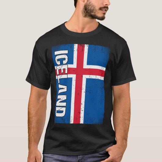 アイスランド国旗アイスランド Tシャツ (正面)