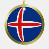 アイスランド国旗オーナメント セラミックオーナメント (裏面)