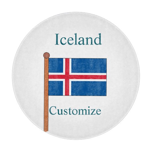 アイスランド国旗サンダーカーヴ カッティングボード (正面)