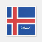 アイスランド国旗&アイスランドの休日/スポーツファン スタンダードカクテルナプキン (正面)