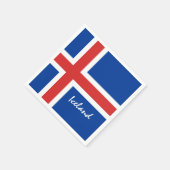 アイスランド国旗&アイスランドの休日/スポーツファン スタンダードカクテルナプキン (角)