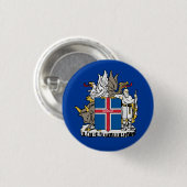 アイスランド国旗、エンブレム、休日/スポーツ 缶バッジ (正面&裏面)