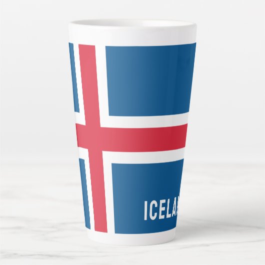 アイスランド国旗 カフェラテマグ (正面)