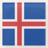 アイスランド国旗 ガラスコースター (正面)