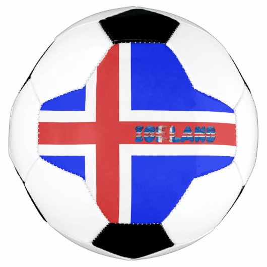 アイスランド国旗 サッカーボール (正面)